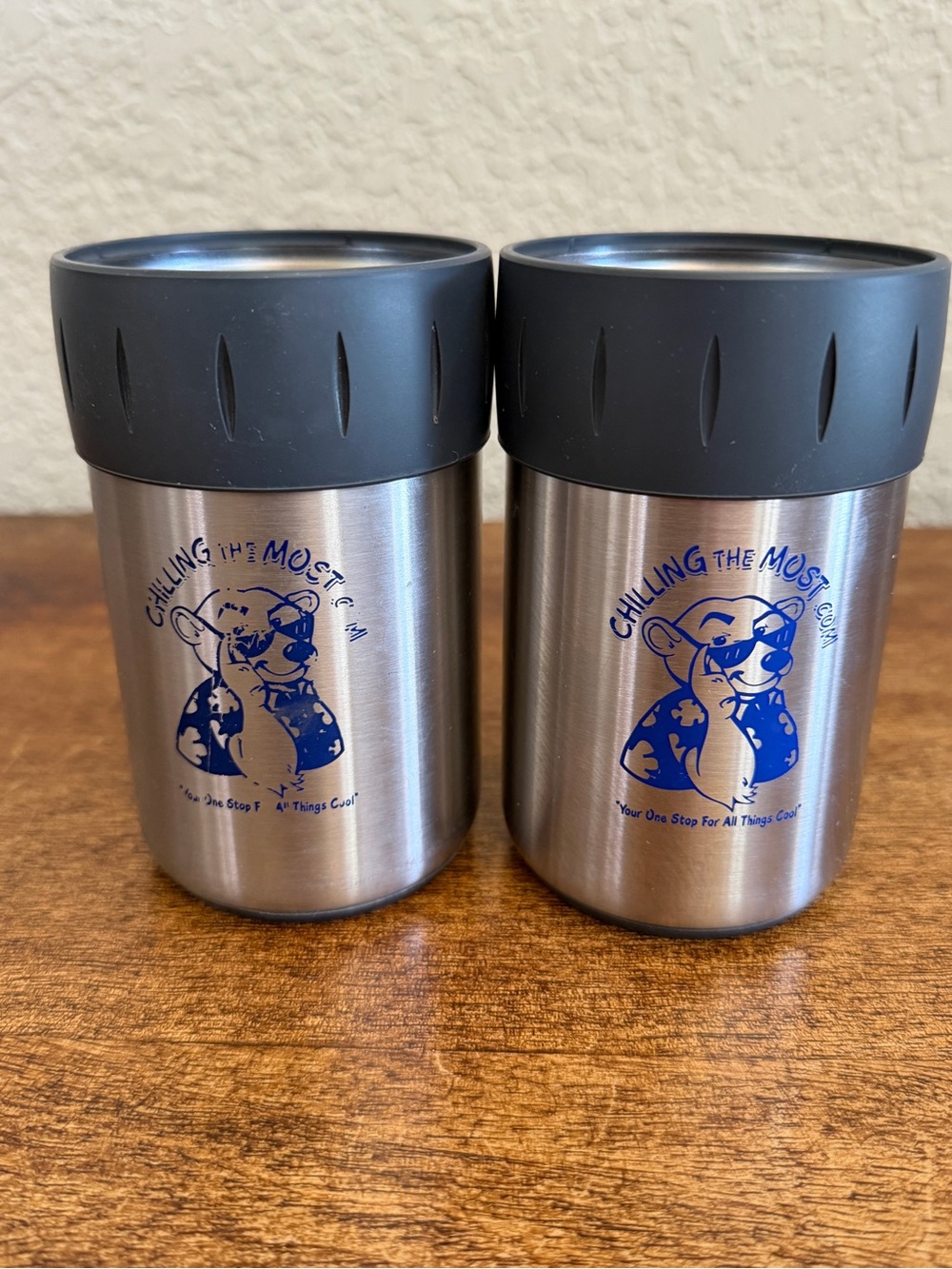 Chilling The Most Bottle Can Insulators Stainless Steel Thermos Koozie Lot of 2